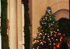 Upon entering the White House in the East Wing Landing, we were greeted with wreaths with festive snowflakes and old-fashioned lanterns and flickering candles to the threshold (pictured here)